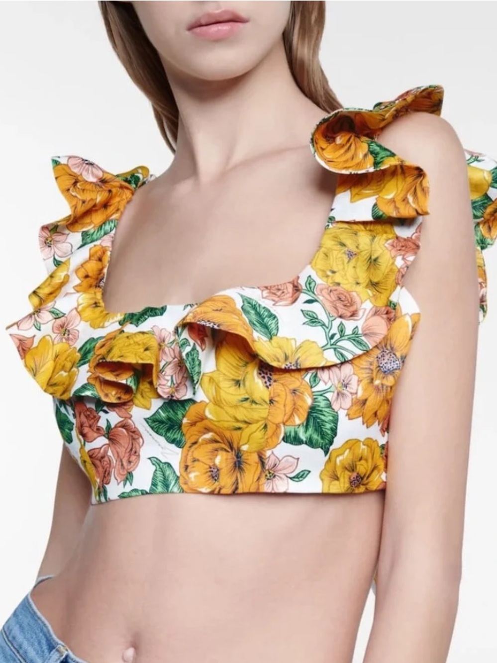 Zimmermann Poppy Floral Print Crop Top Size 3/Large